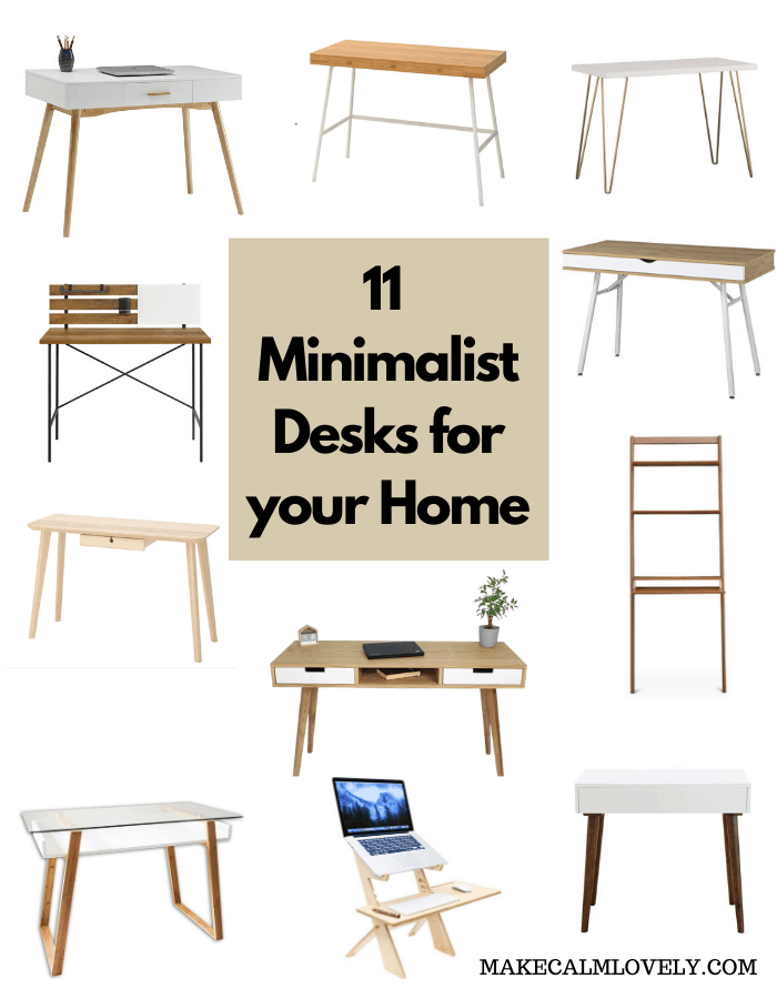 11 Minimalist, functional and beautiful desks for your home.  Great for working from home WFH