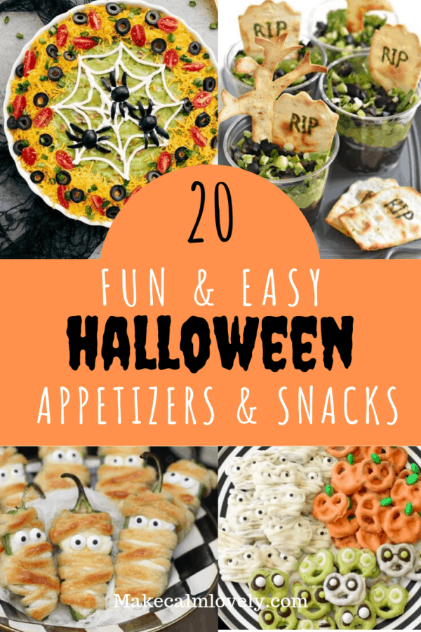 20 Easy, fast and fun Halloween Appetizers and Party Snacks #Halloween #Appetizers #PartySnacks