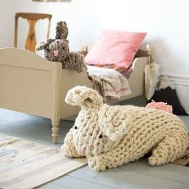 Giant arm knit bunny