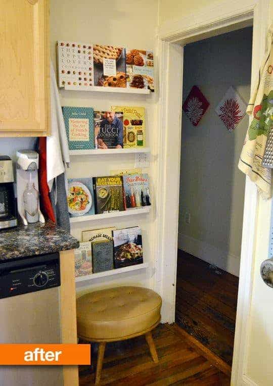 Cook book display hack using IKEA products