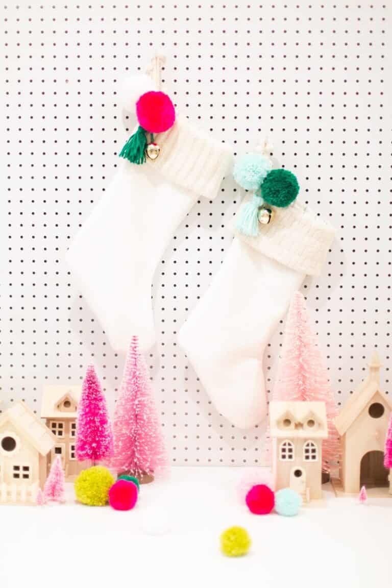 Christmas stockings made from old sweaters