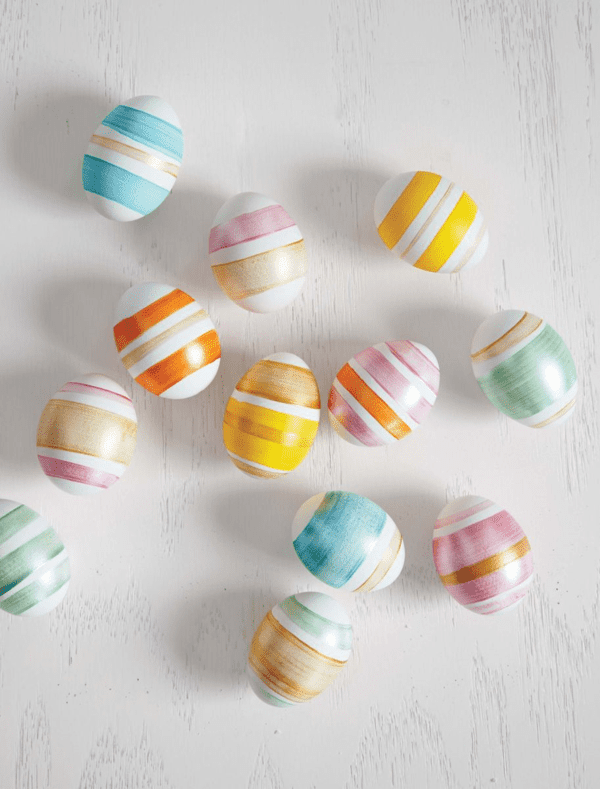 Colorful striped eggs.