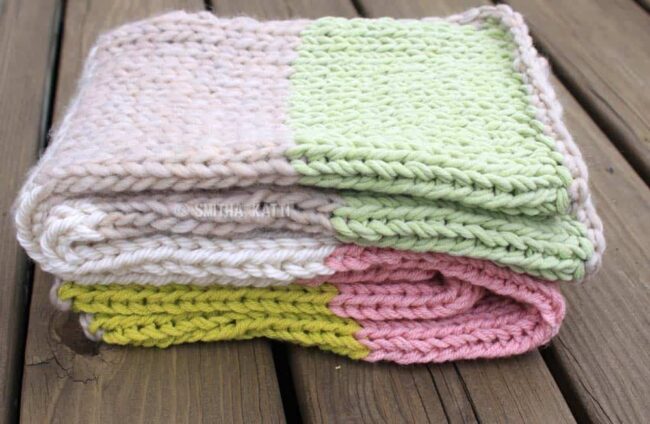 Knitted baby blanket