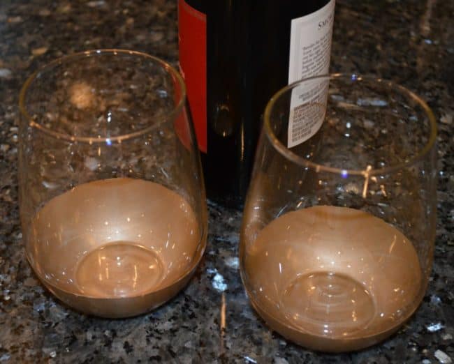 gold dipped wine glasses