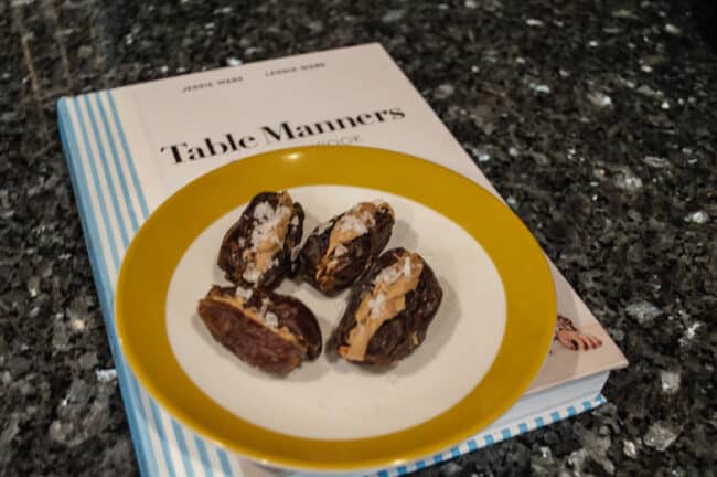 Medjool dates on a plate.