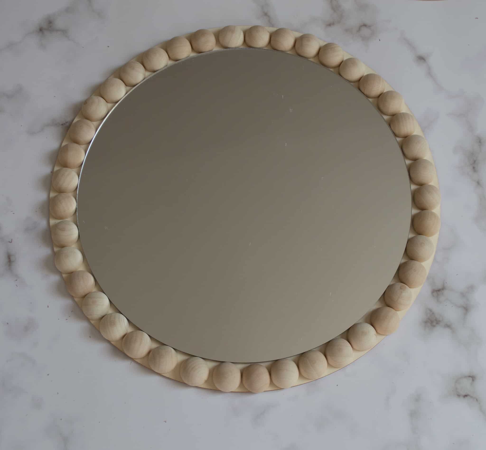 Simple DIY Scandi Style Wood Bead Mirror