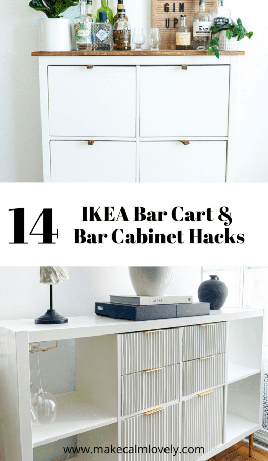 14 IKEA Bar cart and Bar Cabinet hacks.