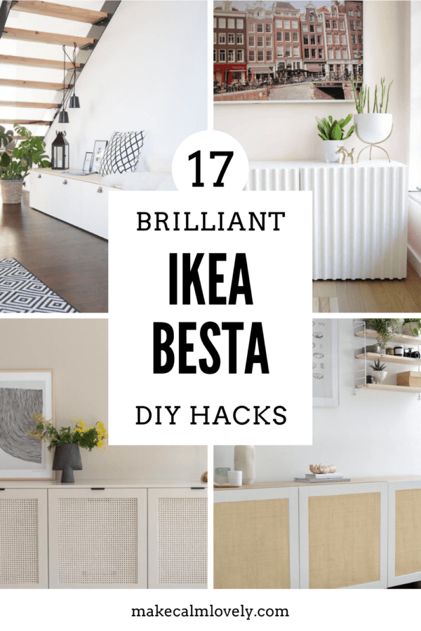 Collage of IKEA Besta hacks.