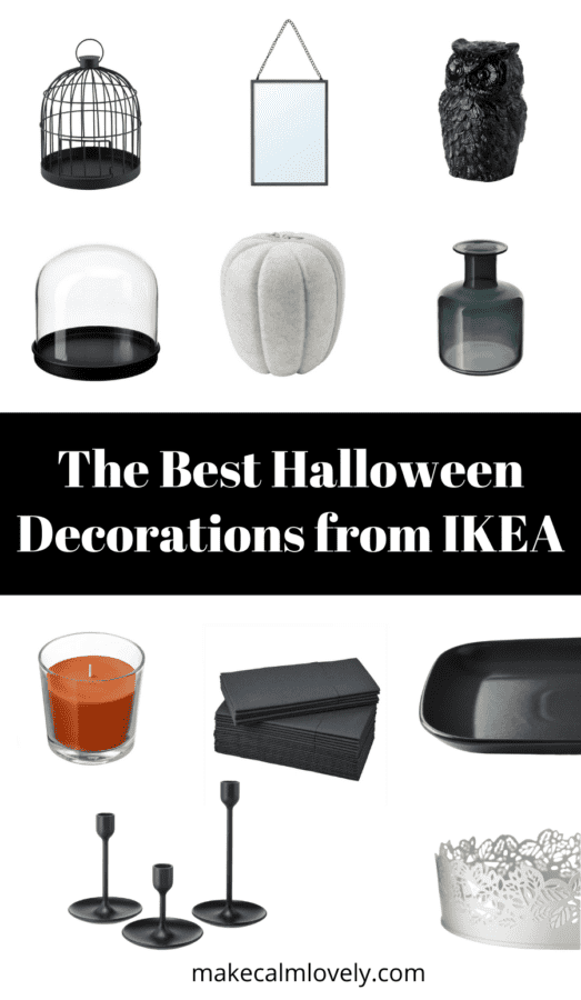 Numerous Halloween decorations from IKEA.