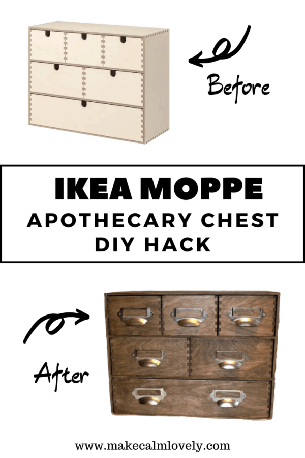 IKEA Moppe Apothecary DIY Storage Chest Hack #IKEA #IKEA Hack #DIY