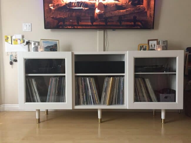 vinyl record storage console