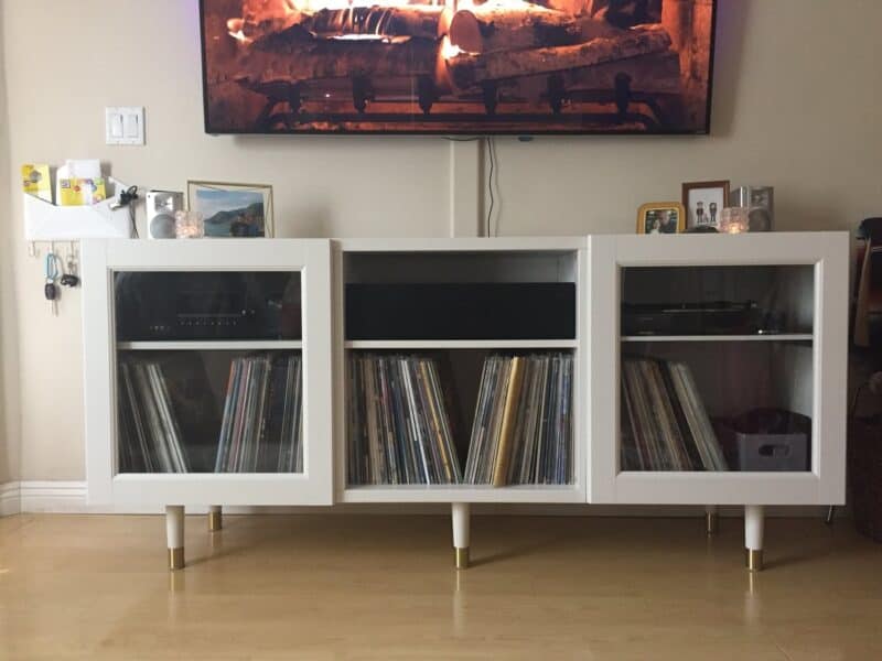 ikea vinyl record storage hack