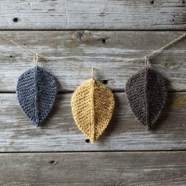 knitted leaves