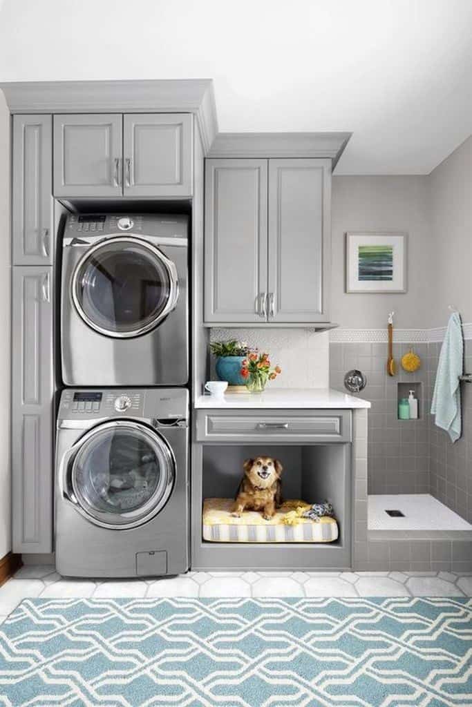 Laundry-room-with-blue-sky-rug - Make Calm Lovely
