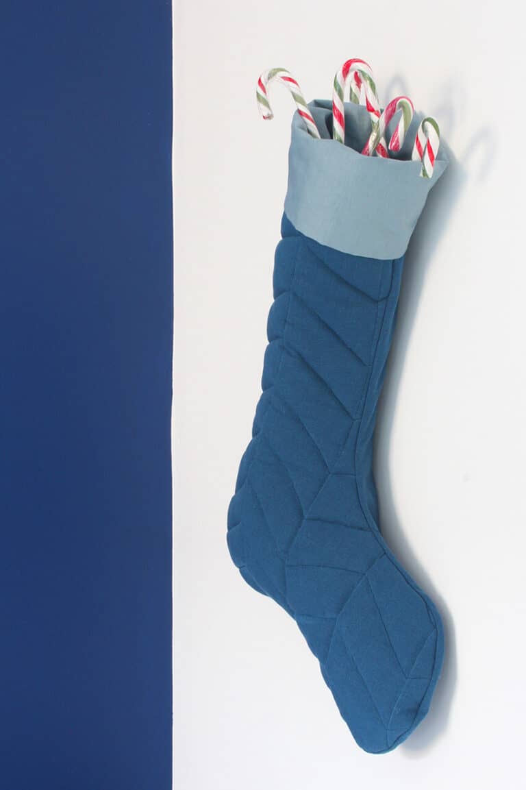 Herringbone quilted Christmas stocking