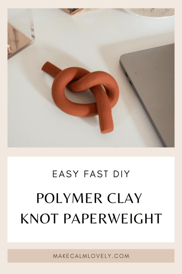 DIY these easy pretty polymer clay knot paperweight