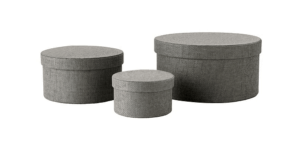 Round fabric storage boxes