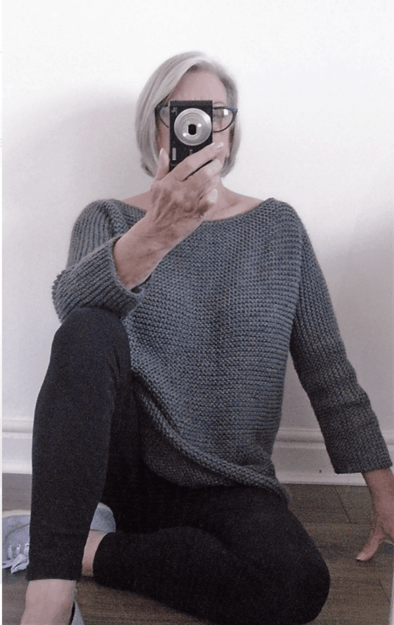 Garter Stitch Tee Knitted Sweater