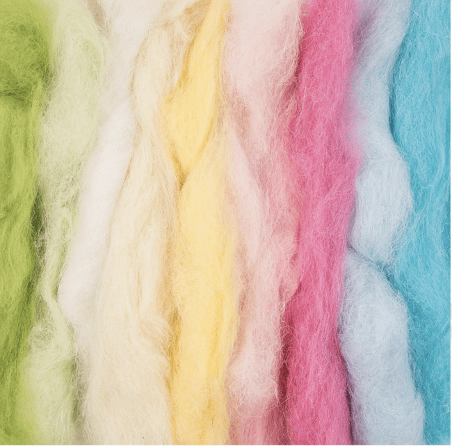 Colored felting wool