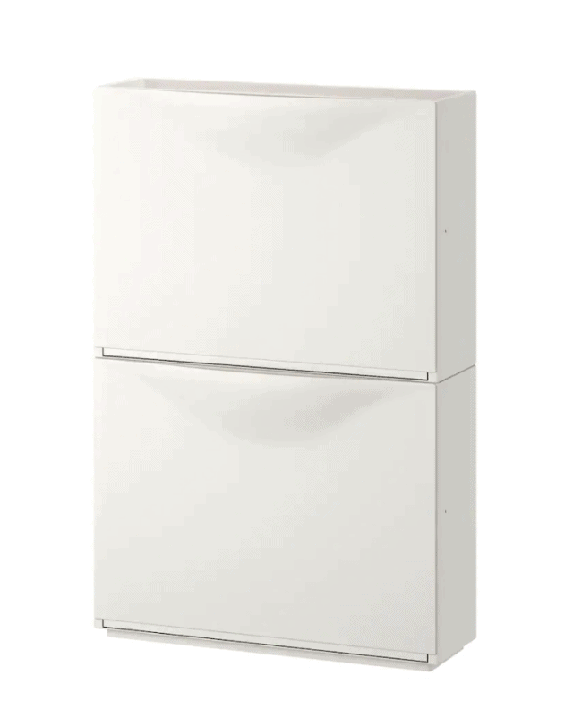 white IKEA Trones 2 drawer storage unit.