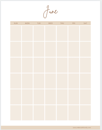 free printable blank monthly calendars make calm lovely