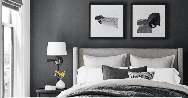 Dark gray bedroom walls