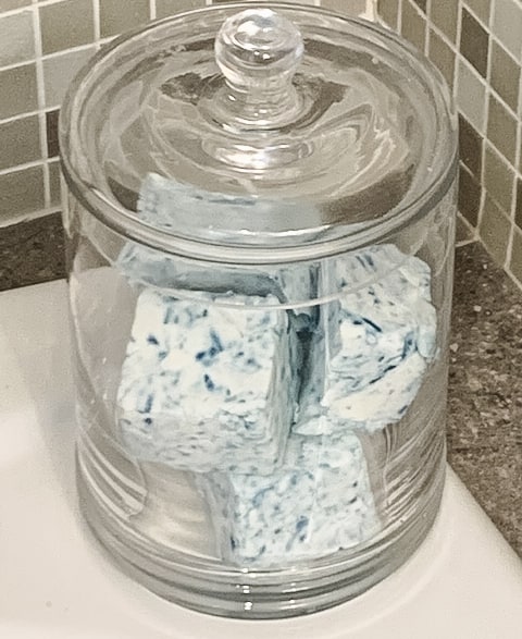 Jar of shower cubes