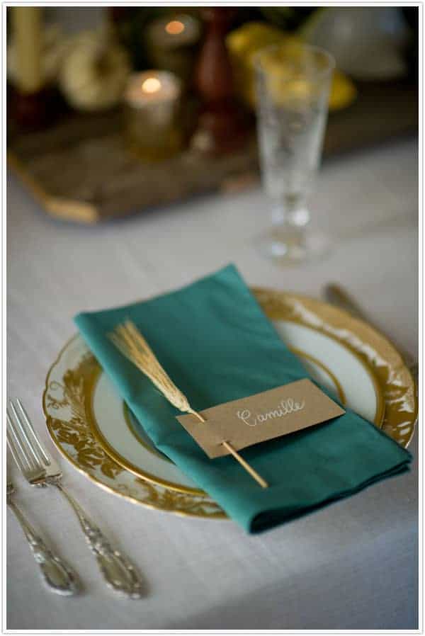 Wheat sprig place setting