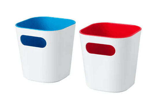 White plastic storage boxes