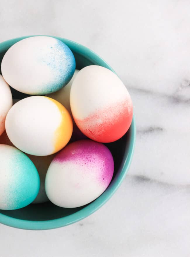 Ombre colored eggs.
