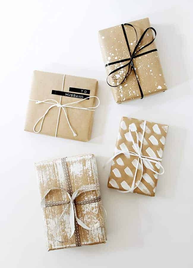 Painted gift wrap