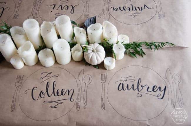 Calligraphy Thanksgiving table cloth