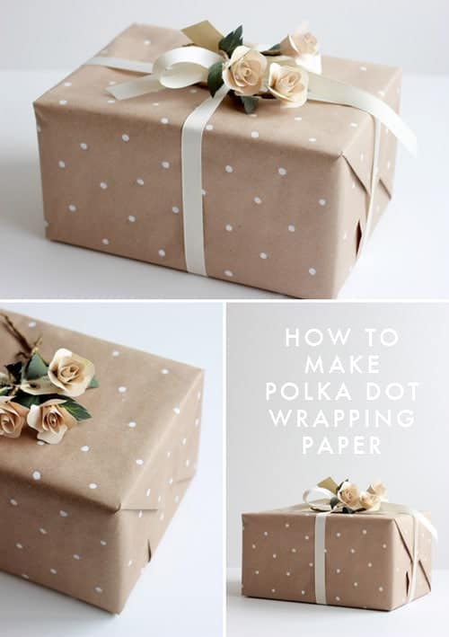 Polka dot gift wrap