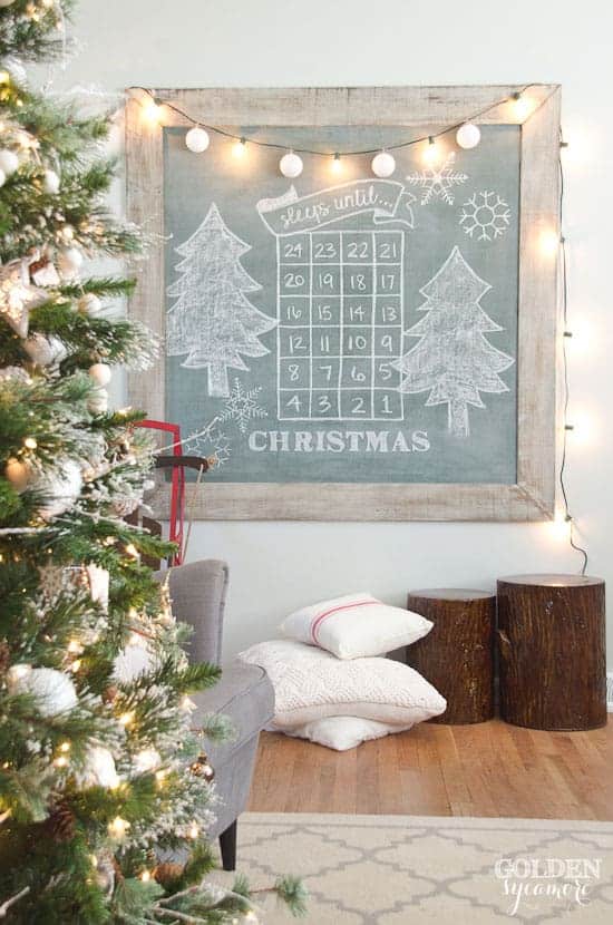 Chalkboard advent calendar