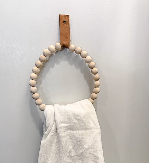 DIY Wooden Bead Towel Holder